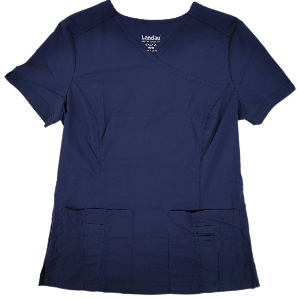 Landau Scrub Top 4147-BNCV Navy Blue